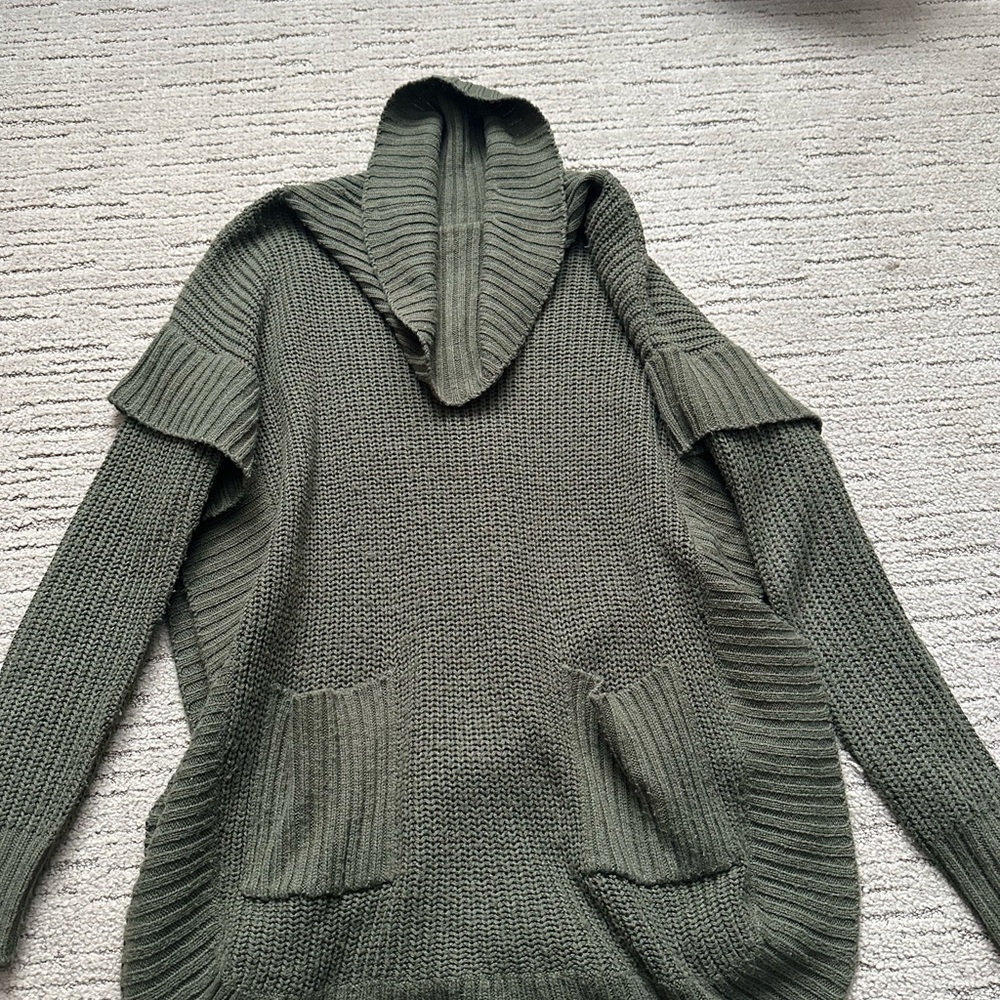 Francesca's Collections Forest Green Cowl Neck Sweater